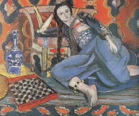 Henri Matisse Odalisque with a Moorish Chair (Odalisque in Grey with Chessboard) (mk35) oil painting picture